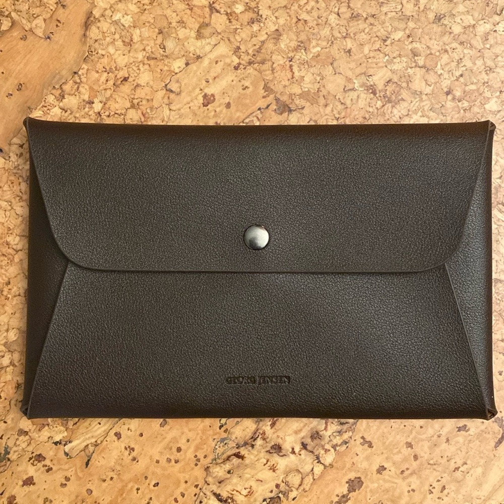 Georg Jensen Brown Leather Envelope Wallet
